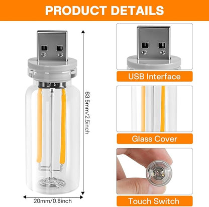 2PCS USB Car LED Interior Lights, Mini Ambient Lighting Accessories, Touch - Image 7