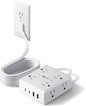 10Ft Extension Cord with Multiple Outlets, Flat Plug Surge Protector Power by SUPERDANNY