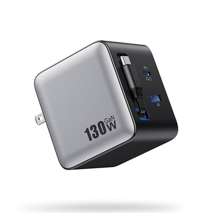 130W USB C Wall Charger, GaN III 3-Port Fast Charging Station, PD QC Foldable by Pxwaxpy