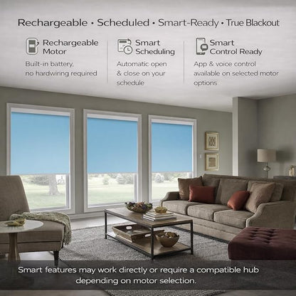 ZSHINE Motorized Blackout Window Blinds Customize Width Remote Control Wireless - Image 4