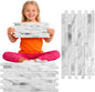 Peel and Stick Backsplash Tile Waterproof Removable PVC Wall Sticker 3D Faux Stone Marble Brick White Accent Panels (White Marble - Metal Silver, 20 Tiles - 9 sq. ft. (0.84 M²))