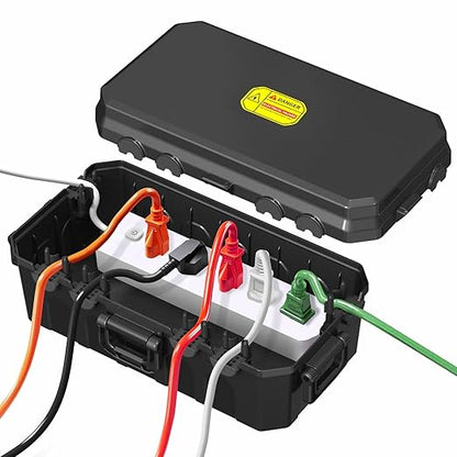 Medium Outdoor Electrical Box, Weatherproof Connection Box w/6 Cable Entry by AISVAN
