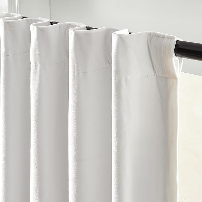 Lazzzy White Blackout Velvet Curtains - Image 2