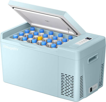BougeRV Green 23Quart Portable Refrigerator, 12 Volt Fridge 22L, Portable by BougeRV