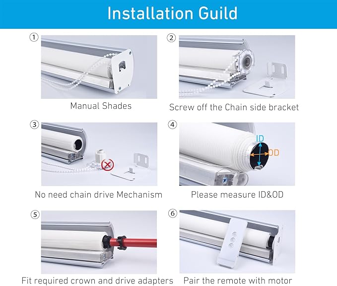 Rollerhouse 1.75"/45mm Roller Shade Battery Powered Motor - Image 7