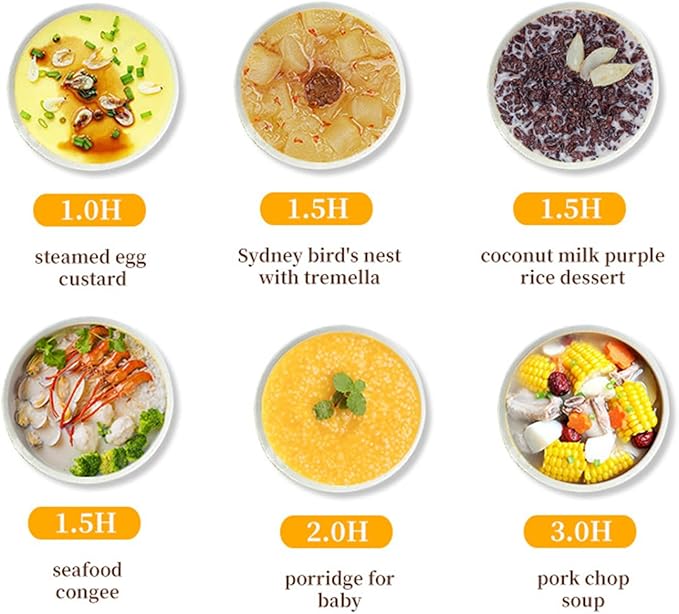 1L Ceramic Stew Pots Electric Porridge Soup Cooker - Image 6