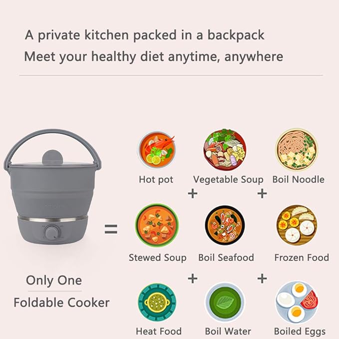 Drizzle Foldable Electric Cooker Travel Hot Pot - Image 3