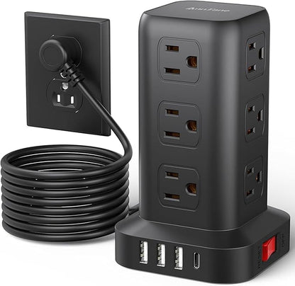 AnnTane Surge Protector Power Strip 10 FT Cord, Power Strip Tower by anntane