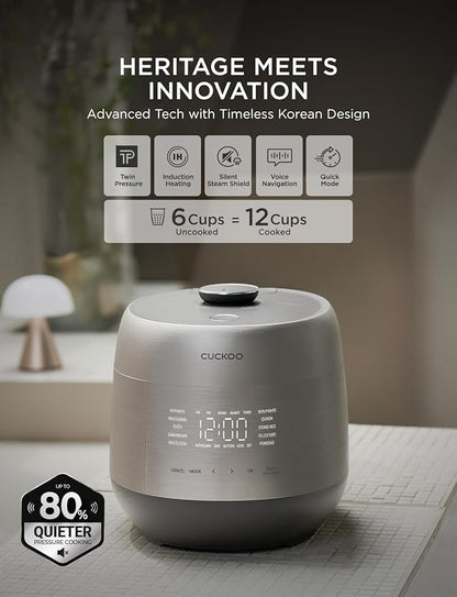 CUCKOO Twin Pressure Rice Cooker 6-Cup Uncooked / 12-Cup Cooked - Image 2