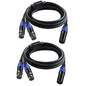 1 Male to 2 Female XLR Y Splitter Micrphone Cable, 3pin Male to Dual Female by Seefeful