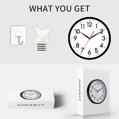 AKCISOT 14 Inch Wall Clock Silent Non-Ticking Modern Wall Clocks Battery - Image 8