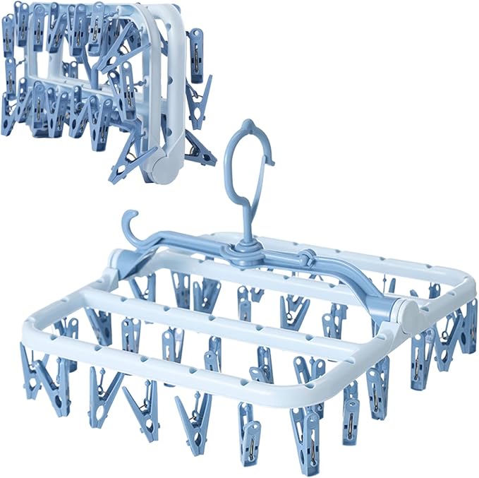Clothes Drying Racks Foldable Clip Hangers Drip Hanger Plastic by Foshine