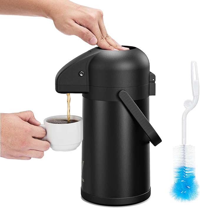 Airpot Coffee Carafe for Keeping Hot - 64 OZ/ 2.0L Coffee Dispenser - Insulated by Vondior