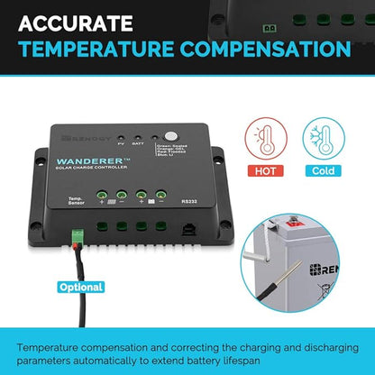 Renogy Wanderer Li 30A 12V PWM Negative Ground Solar Charge Controller Solar - Image 5