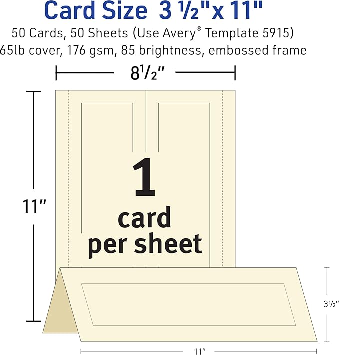 Avery Printable Tent Cards, 3.5" x 11", Ivory - Image 4