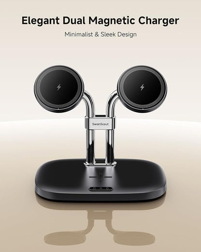 SwanScout Wireless Charger for iPhone Air/17, SwanScout 706M, Dual Magnetic - Image 6