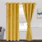 JIUZHEN Yellow Velvet Curtains 72 inches Blackout Curtains by JIUZHEN