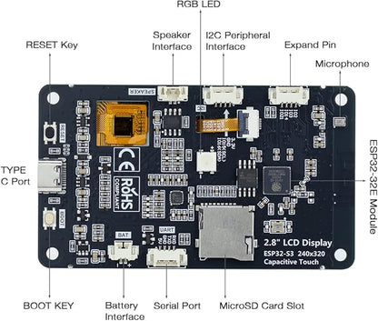 Hosyond ESP32-S3 Touchscreen Module, 2.8" 240x320 IPS LCD EPS32 Display - Image 3