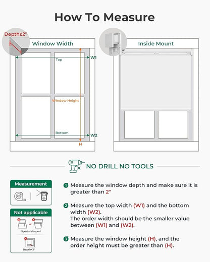 Allesin No Drill Motorized Roller Blinds - Image 5