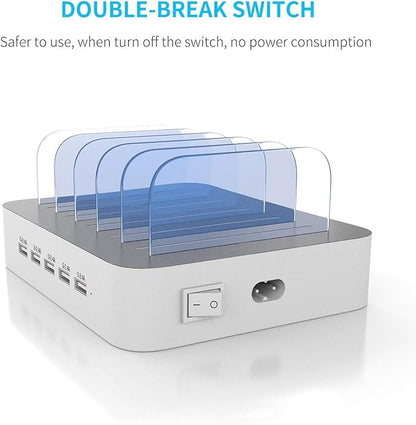 MSTJRY Charging Station for Multiple Devices : 5 Port Multi USB-A Charger - Image 3