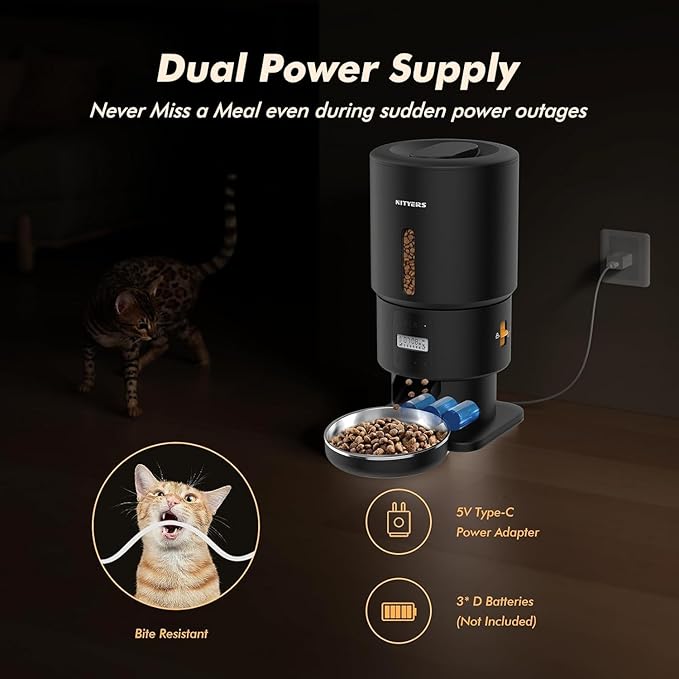Automatic Cat Feeder - 5L Anti-Clog Cat Food Dispenser Keeps 2-15mm Dry Food - Image 7