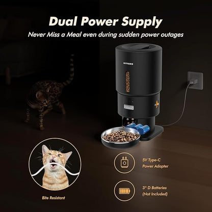 Automatic Cat Feeder - 5L Anti-Clog Cat Food Dispenser Keeps 2-15mm Dry Food - Image 7
