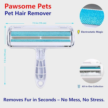 Pawsome Pets Pet Hair Remover Gift Set Reusable Lint Roller Cat and Dog Hair - Image 3