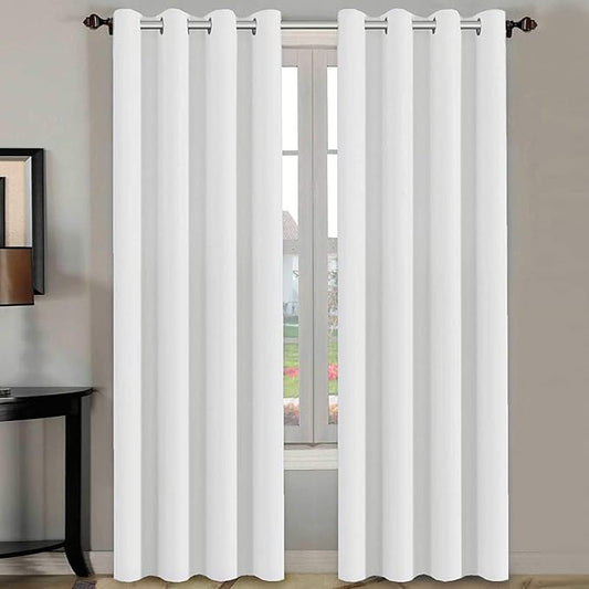 H.VERSAILTEX White Curtains for Bedroom Thermal Insulated Living Room Curtains by HVERSAILTEX
