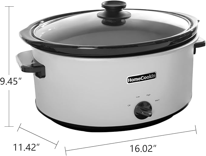 HOMECOOKIN 7 Quart Slow Cooker Oval Manual Pot Food Warmer - Image 4