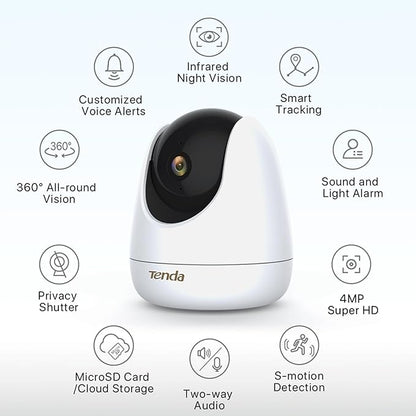 Tenda 2.5K Security Camera Indoor, 4 MP Pet/Baby Cameras - Image 2