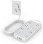 Power Strip Surge Protector 10 FT, TESSAN Flat Plug Extension Cord by TESSAN