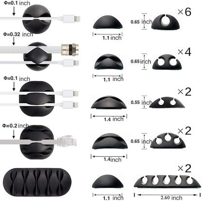 OHill 16-Pack Black Cord Organizer - Image 2
