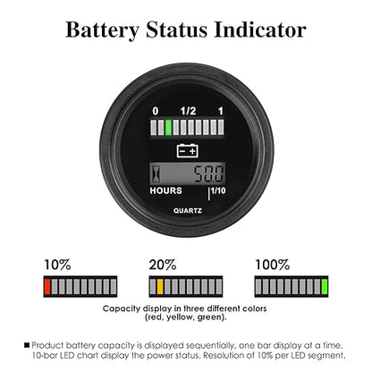 Jayron Lead Acid Battery Indicator Meter Gauge Battery Capacity Meter - Image 2