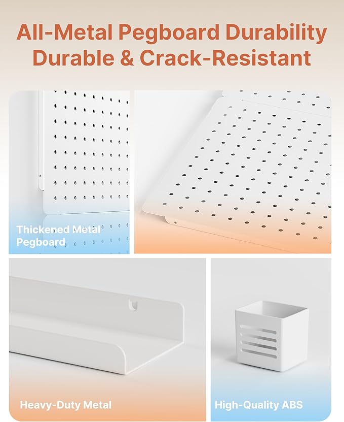 PEGZONE Pegboard Wall Organizer Combination Kit, Overall 33.1"x20.5" Metal - Image 2