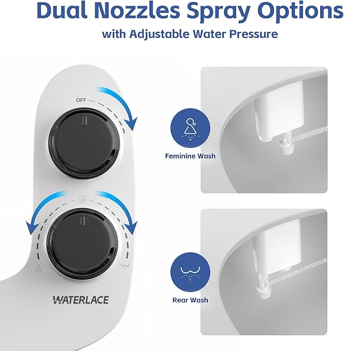 Bidet Attachment for Toilet Sprayer, Self-Cleaning Dual Retractable Nozzles - Image 3