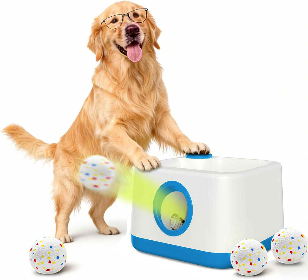 automatic dog ball launcher, auto/manual paw-activated dog ball, main product view