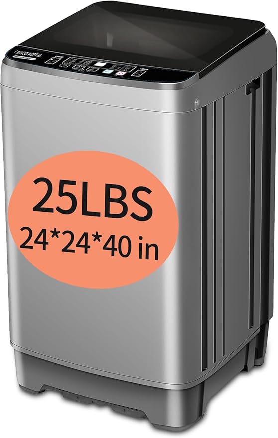 25 lbs Washing Machines with 10 Program 8 Water Level, Full Automatic Washer by FWWOOLWORTHS