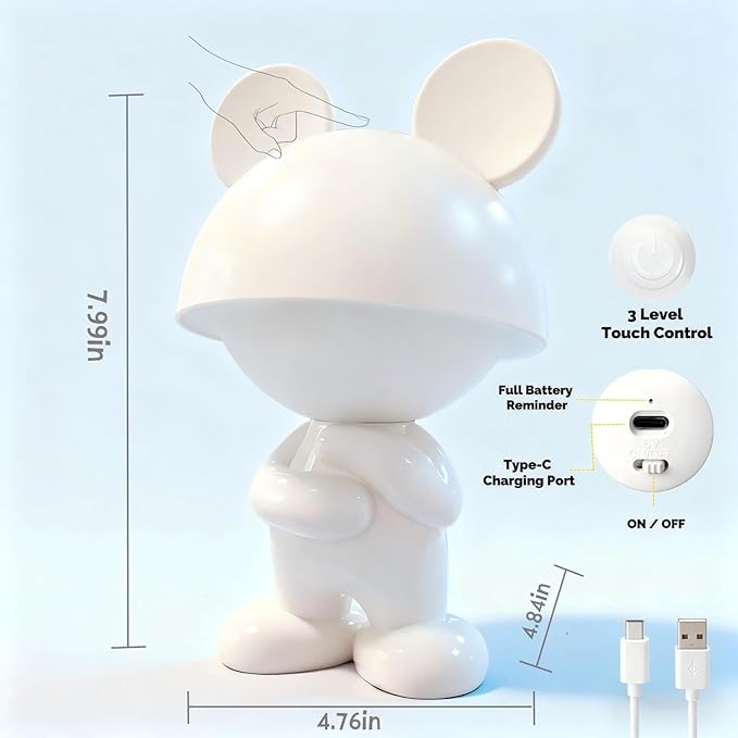 ShonlPin Night Light for Kids, Rechargeable Table Lamp, Touch Lamps for - Image 2