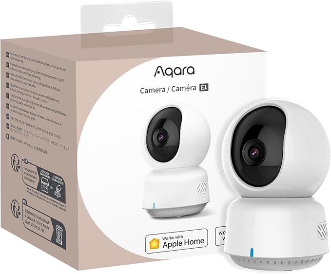 Aqara 2K Indoor Security Camera E1, Pan & Tilt, HomeKit Secure Video Indoor by Aqara