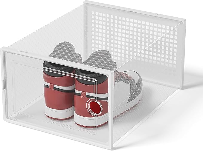 Kuject XX-Large Shoe Storage Boxes Organizers Clear Plastic Stackable 12 Pack - Image 6