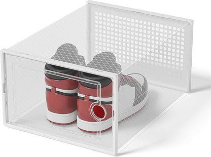 Kuject XX-Large Shoe Storage Boxes Organizers Clear Plastic Stackable 12 Pack - Image 6