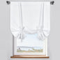 Pure White Balloon Shades Room Darkening Kitchen Window Curtain - Adjustable Thermal Insulated Tie Up Curtain Panel for Bathroom (34 W x 45 inches Long,1 Panel)