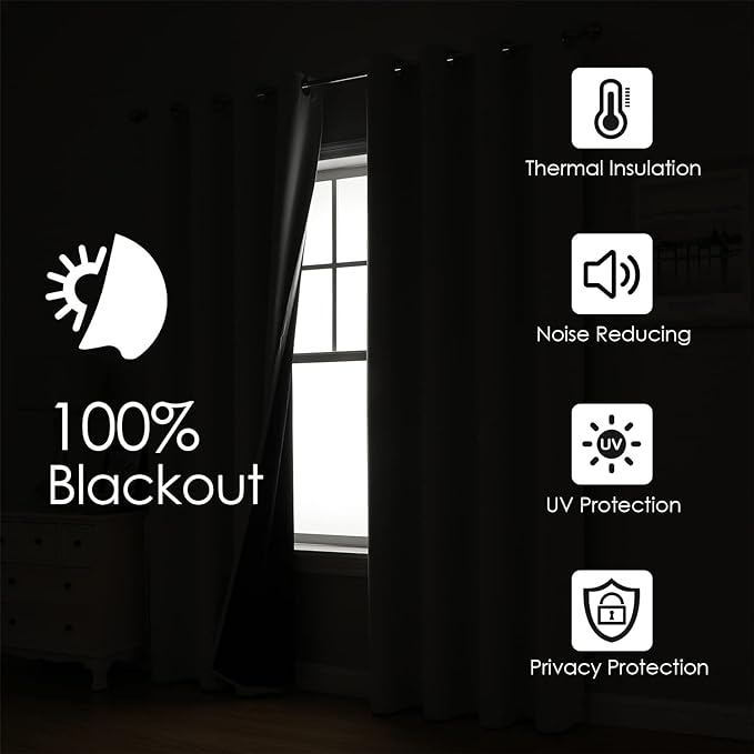 ChrisDowa 100% Blackout Curtains 120 inch Long - Image 2
