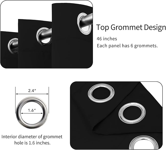 Easy-Going Blackout Curtains for Bedroom, Solid Thermal Insulated Grommet and - Image 4