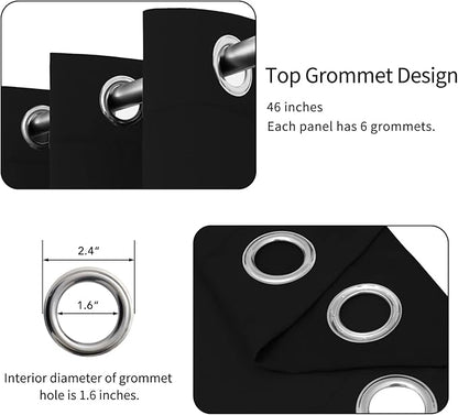 Easy-Going Blackout Curtains for Bedroom, Solid Thermal Insulated Grommet and - Image 4
