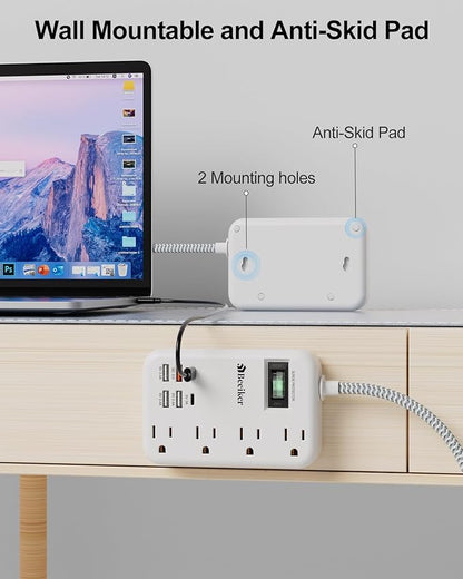 45W USB C Surge Protector Power Strip, Travel Power Strip - Image 6