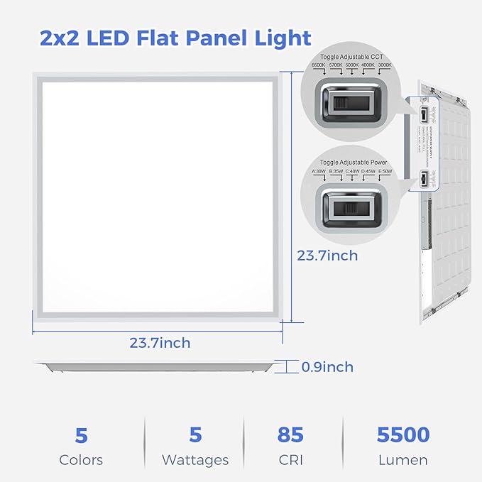 AIKVSXER 6 Pack 2x2 LED Flat Panel Light - Image 5