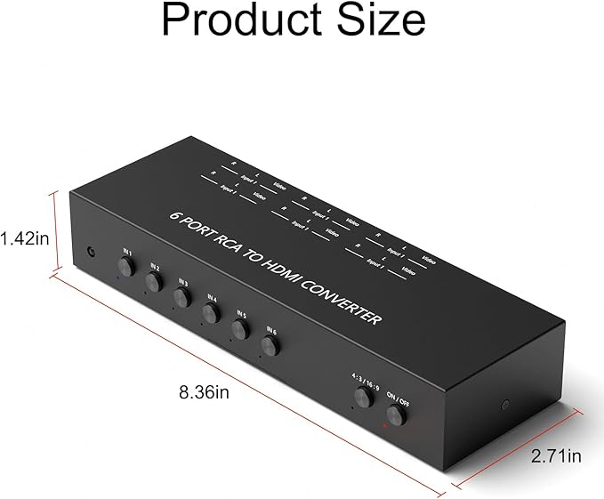 Dingsun 6Port AV to HDMI Converter, Will Convert Input Analog Aignals to a - Image 3