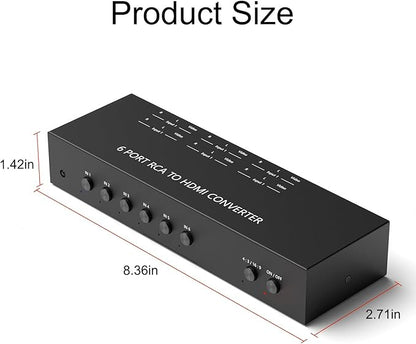 Dingsun 6Port AV to HDMI Converter, Will Convert Input Analog Aignals to a - Image 3