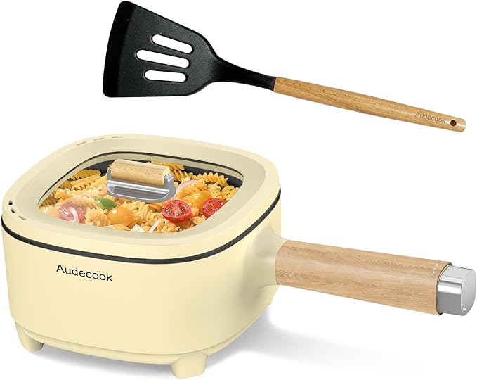 Audecook Hot Pot Electric 2L, Cermic Glaze Non-Stick Frying Pan 8 Inch by Audecook